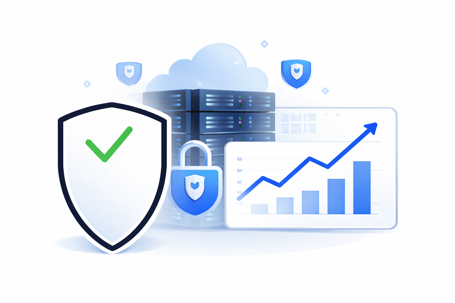 Business IT security and growth illustration