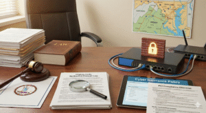 Business firewall protecting an office network in Northern Virginia